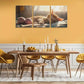 3pcs Cute Cat Sleeping on Bed Vibrant Animal Metal Print Ready to Hang Art