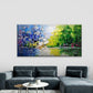 Vibrant Abstract Forest Landsca Wall Art Canvas Office Home Room Framed 80x45cm