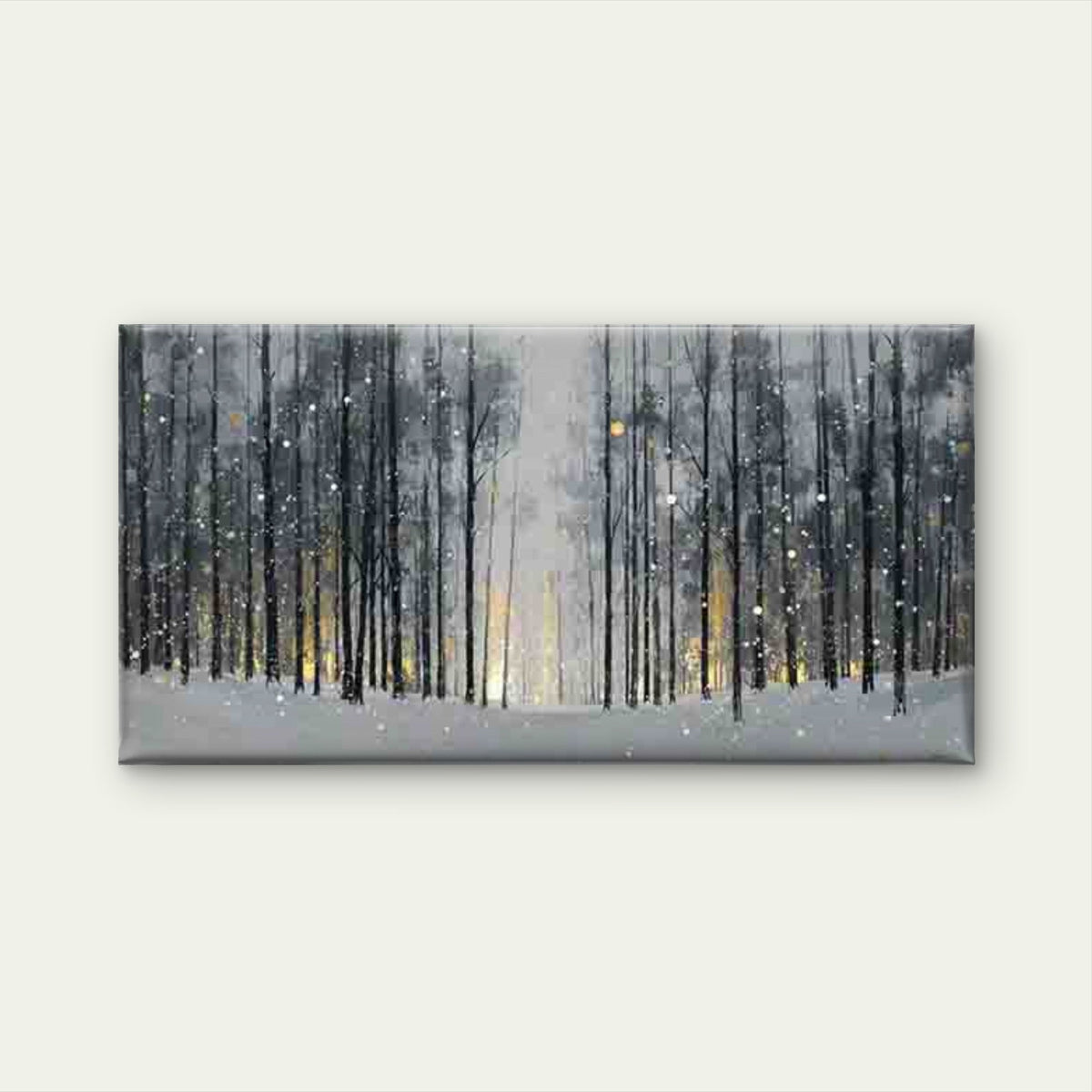 Winter'S Tale in a Snowy Forest Wall Art Canvas Office Home Room Framed 80x45cm