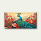 Peacock India Bird Red Flowers Wall Art Canvas Office Home Room Framed 80x45cm