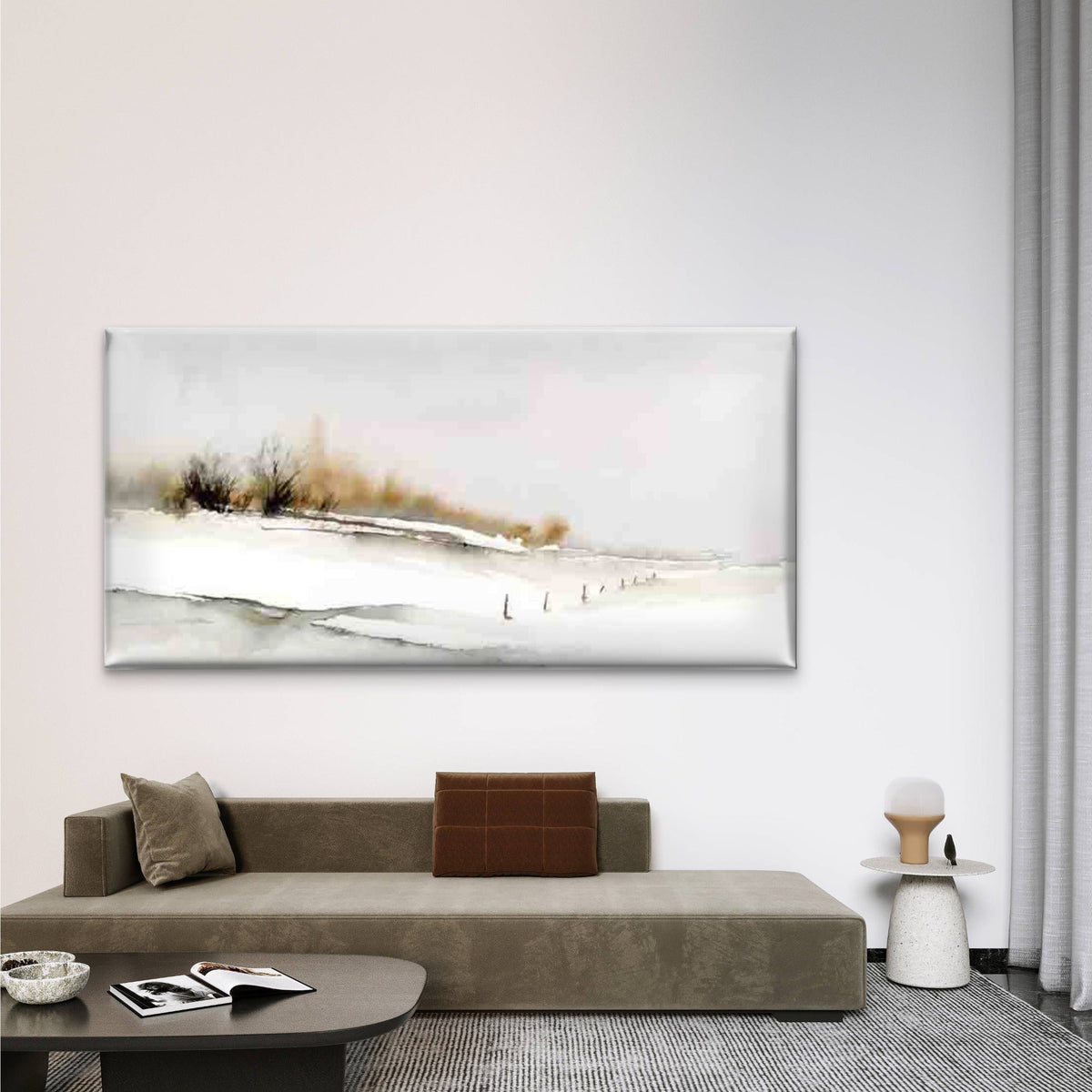 Snowy Mountain & Pine Tree Wall Art Canvas Office Home Room Framed 120x60cm