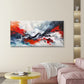 Abstract Red Black White Wall Art Canvas Office Home Room Framed 120x60cm