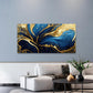 Blue Gold Marble Swirls Wall Art Canvas Office Home Room Framed 120x60cm
