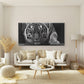 Tiger Striking Gaze Wall Art Canvas Office Home Room Framed 120x60cm