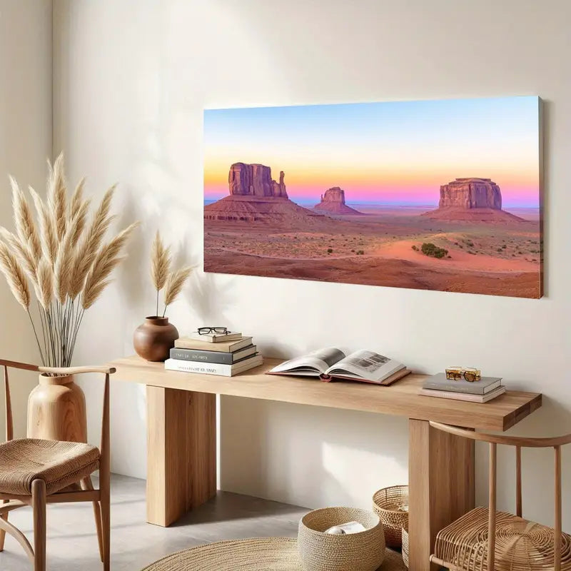 Dawn Scenery Rock Formations Desert Wall Art canvas office home room framed 120x60cm