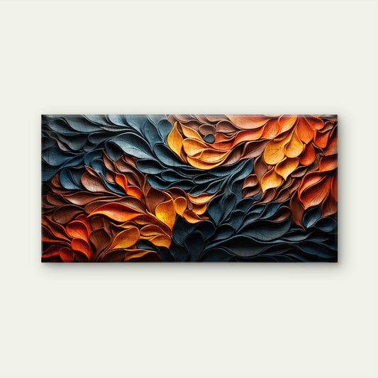 Orange Black Textured Abstract Wall Art Canvas Office Home Room Framed 80x45cm