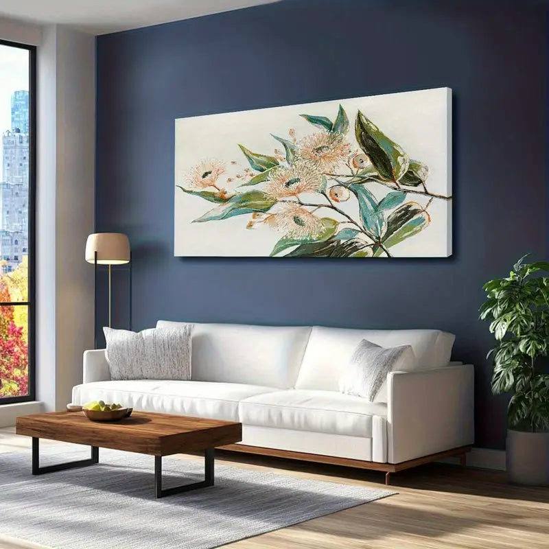 Plant Green Leaves Florals Wall Art canvas office home room framed 120x60cm