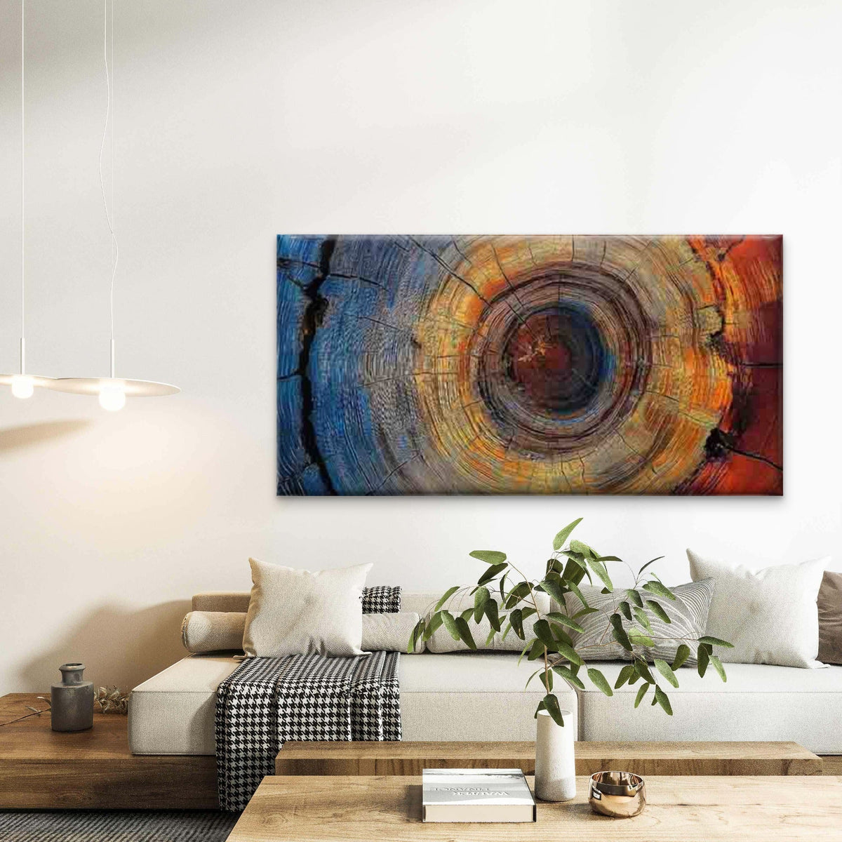 Abstract Tree Intricate Grain Wall Art Canvas Office Home Room Framed 80x45cm