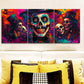 3pcs Skeleton magician Metal Print Ready to Hang Art