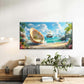 Tropical Shell Island Coastal Wall Art Canvas Office Home Room Framed 80x45cm