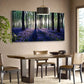 Purple Lavender Forest Vibrant Nature Sunlit Trees & Lush Foliage Wall Art canvas office home room framed 120x60cm
