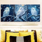 3pcs Owl Glow Design Metal Print Ready to Hang Art