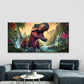 T-Rex Dinosaur Jungle Waterfall Wall Art Canvas Office Home Room Framed 120x60cm