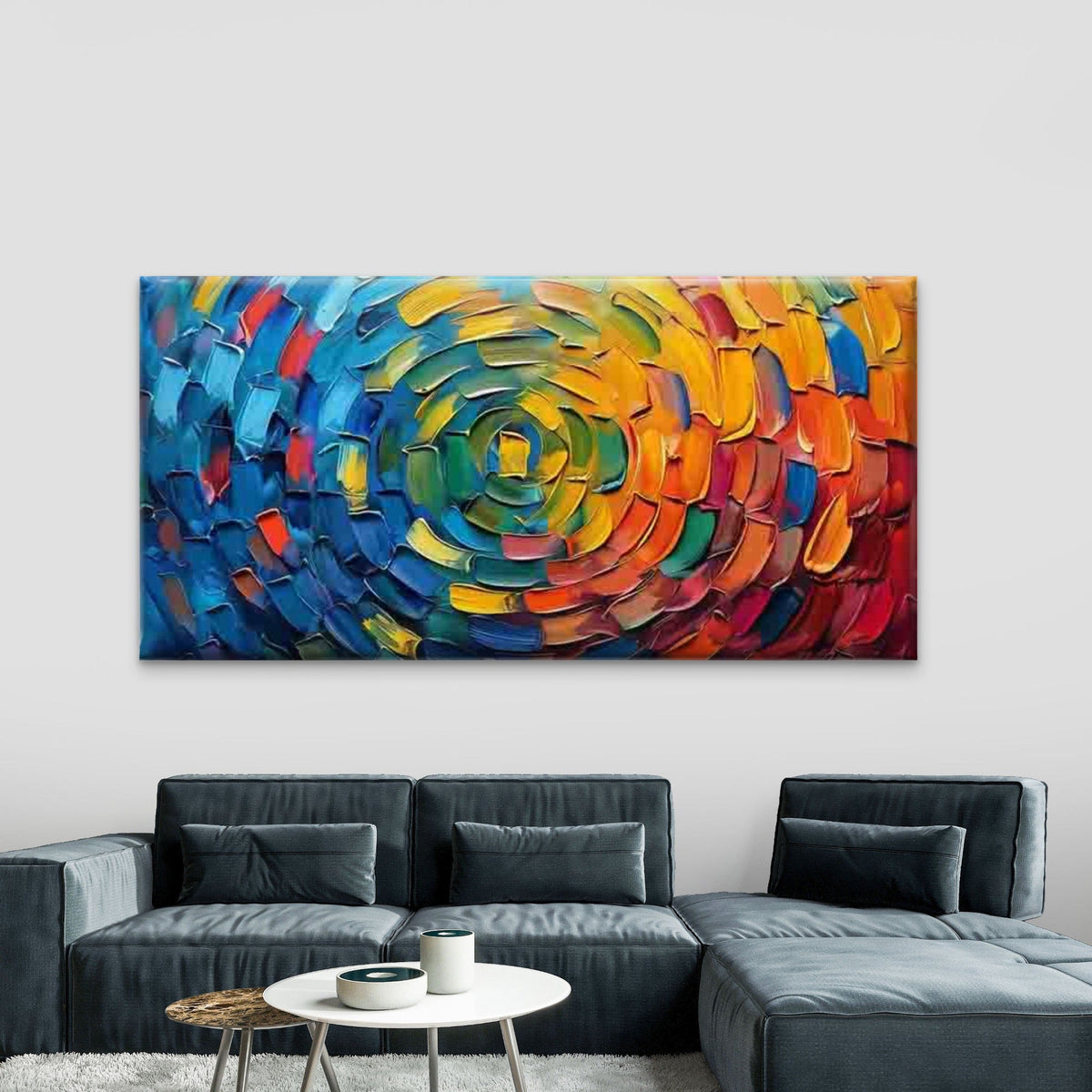 Abstract Oil Paint Texture Wall Art Canvas Office Home Room Framed 80x45cm