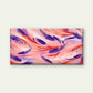 Purple Red Feather Painting Wall Art Canvas Office Home Room Framed 80x45cm