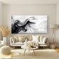 Black And White Liquid Swirls Wall Art Canvas Office Home Room Framed 120x60cm