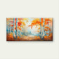 Autumn Birch Forest Tree Wall Art Canvas Office Home Room Framed 80x45cm