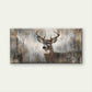 Rustic Deer with Antlers, Modern Farmhouse Decor Wall Art Canvas Office Home Room Framed 80x45cm
