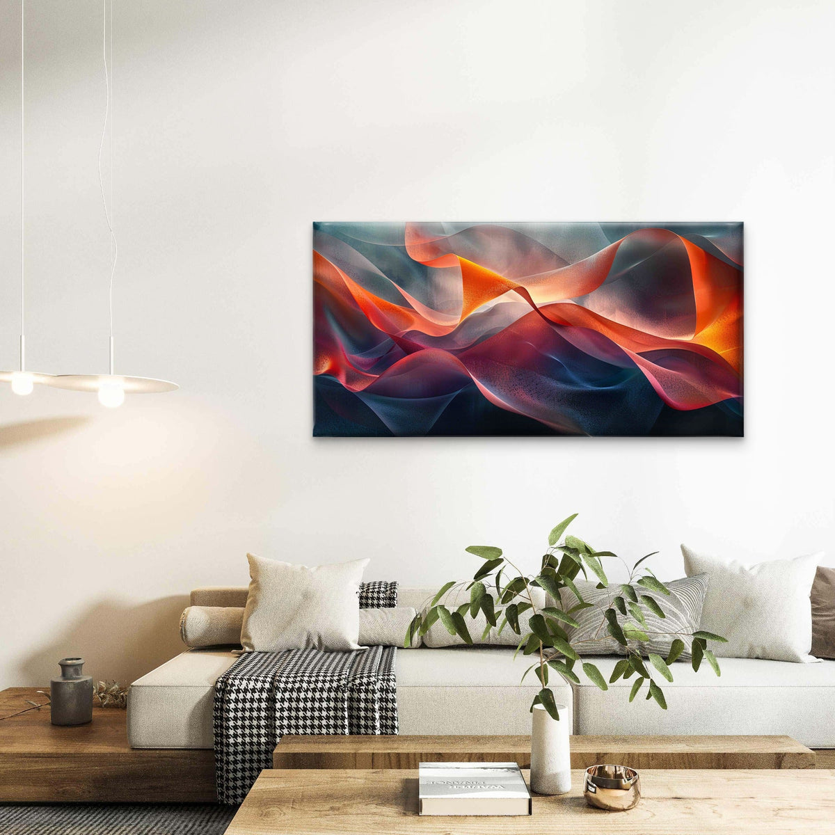 Abstract Colorful Waves Wall Art Canvas Office Home Room Framed 120x60cm