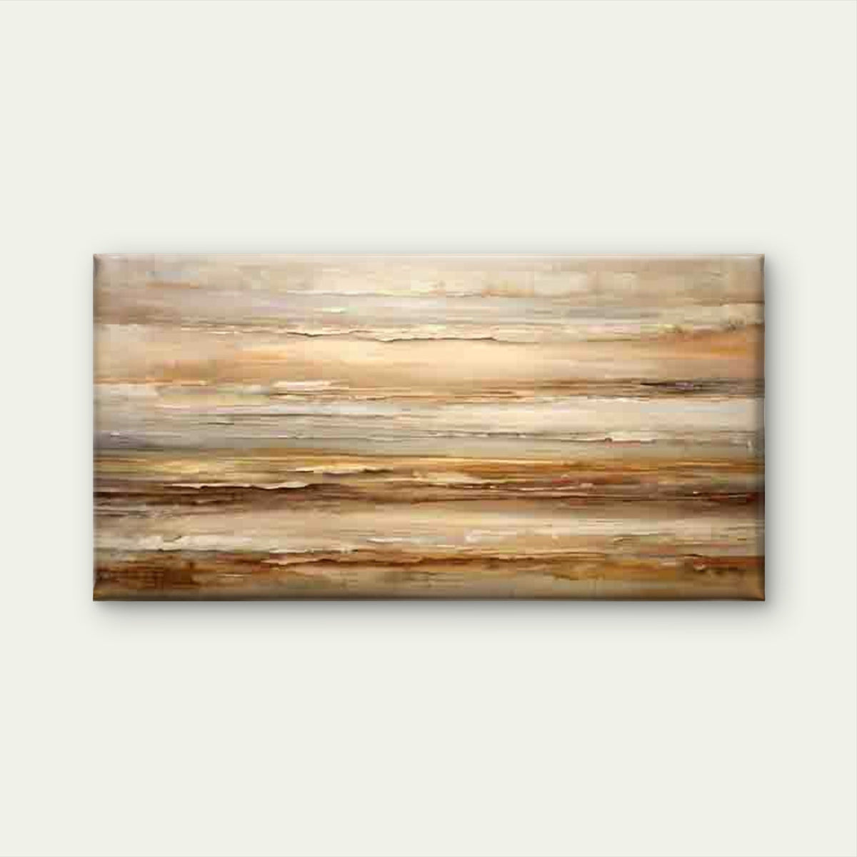 Abstract Layers of Earth Tones Wall Art Canvas Office Home Room Framed 120x60cm