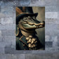 Chic Vintage Crocodile Gentleman Canvas Art Print 100% Australian Made 40x60cm Stretched Canvas Ready to Hang