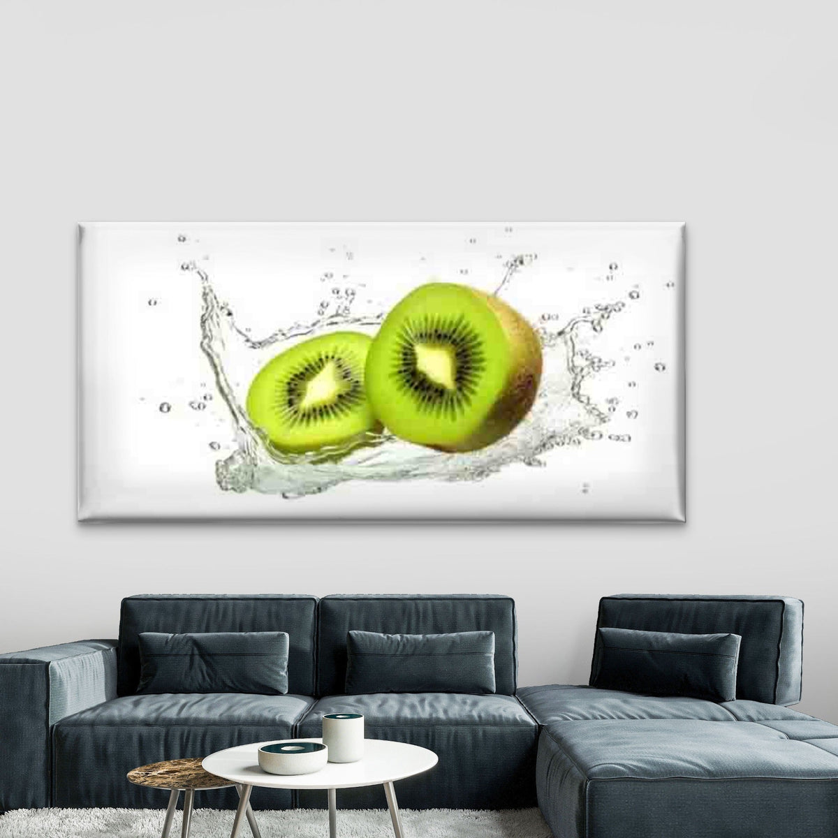 Fresh Green Kiwi Slices Wall Art Canvas Office Home Room Framed 120x60cm