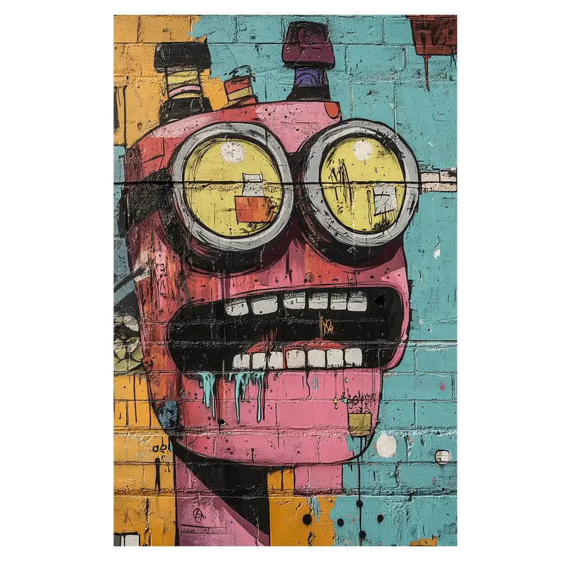 Graffiti Art Cartoon Character Street Art Print 100% Australian Made 40x60cm Stretched Canvas Ready to Hang