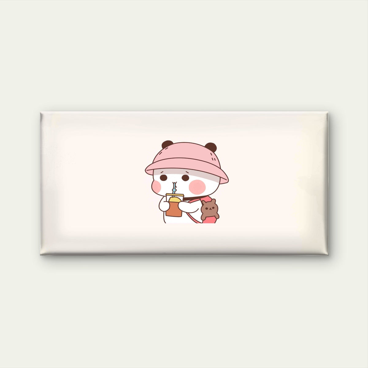 Panda Cat Drinking Bubble Tea Wall Art Canvas Office Home Room Framed 120x60cm