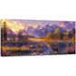 Mountain Rustic Deer Wildlife Vibrant Sunset Wall Art canvas office home room framed 120x60cm