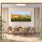 Hand Drawn Farm Landscape Wall Art Canvas Office Home Room Framed 120x60cm