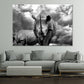 Black Rhinoceros Grazing in The Savanna Print 100% Australian Made Stretched Canvas Ready to Hang - BW-110