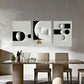 3pcs Modern Geometric Abstract B&W Metal Print Ready to Hang Art