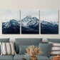 3pcs Mountains, lakes, snow, natural Dark Metal Print Ready to Hang Art