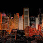 Modern City Skyline Night View Wall Art Canvas Office Home Room Framed 120x60cm