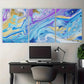 3pcs Blue Purple Golden & White Swirls Metal Print Ready to Hang Art