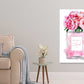 Orange Flowers & Pink Perfume Bottle Fashion Print 100% Australian Made Stretched Canvas Ready to Hang - FS - 157