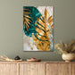 Art Of Golden Leaves And Green Print 100% Australian Made 40x60cm Stretched Canvas Ready to Hang