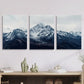 3pcs Mountains, lakes, snow, natural Dark Metal Print Ready to Hang Art