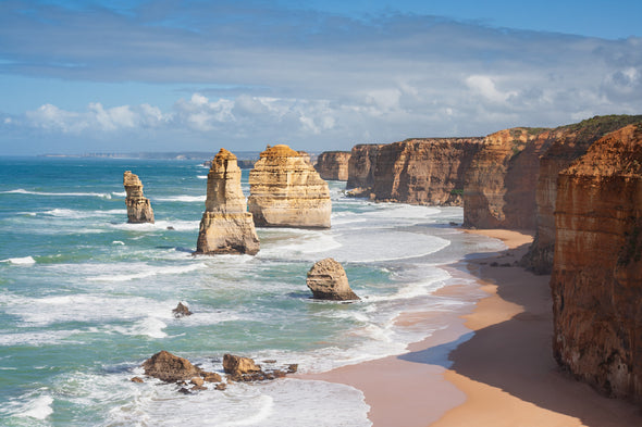 Breathtaking view of the Twelve Apostles, Great Ocean Road Print 100% Australian Made Stretched Canvas Ready to Hang - AU-110