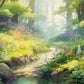 Forest Stream Spring Flower Wall Art Canvas Office Home Room Framed 120x60cm