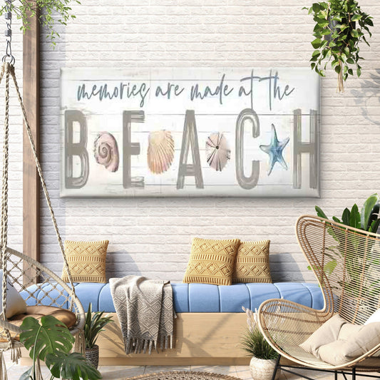 Memories at the Beach Wall Art Canvas Office Home Room Framed 80x45cm