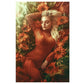 Women Sleep With Orange Flower  Print 100% Australian Made 40x60cm Stretched Canvas Ready to Hang