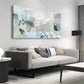 Contemporary Teal Abstract Bluish Green Wall Art canvas office home room framed 120x60cm