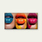 Dripping Lips Wall Art Canvas Office Home Room Framed 80x45cm