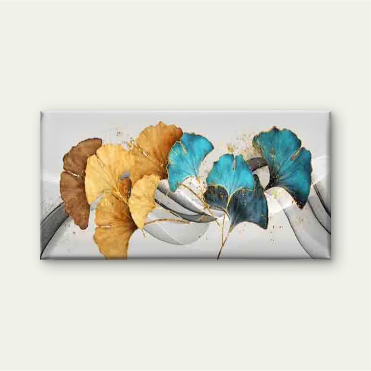 Ginkgo Leaves in Various Colors Wall Art Canvas Office Home Room Framed 120x60cm