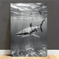 Shark Under Sea Black & White Print 100% Australian Made 40x60cm Stretched Canvas Ready to Hang