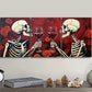 3pcs Skeleton Wine Glasses Metal Print Ready to Hang Art