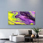 Neon Yellow Purple Hues Wall Art Canvas Office Home Room Framed 80x45cm
