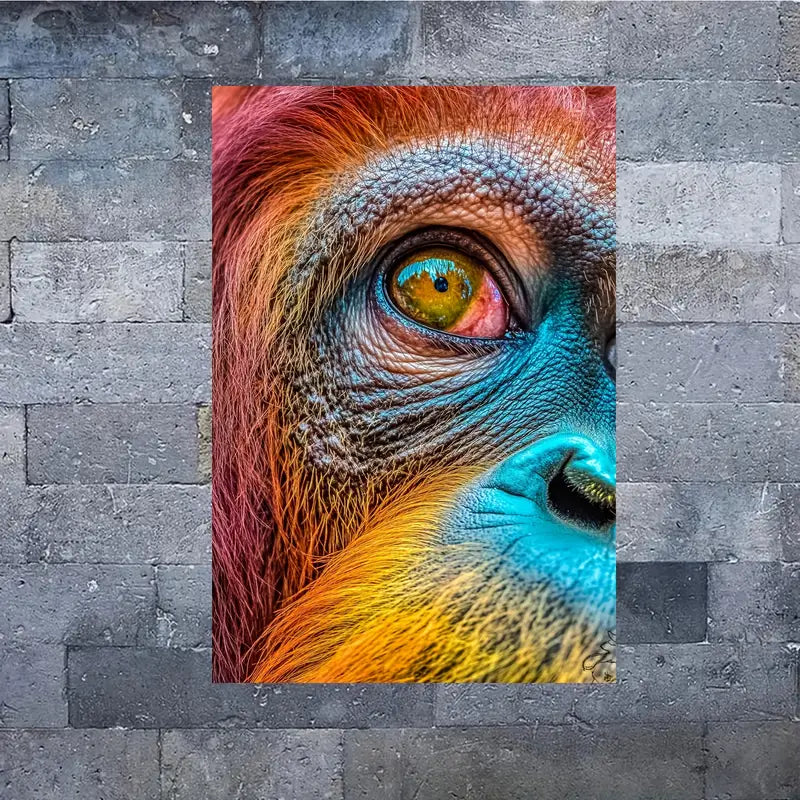 Money Eye & Colorfull Face Closeup  Print 100% Australian Made 40x60cm Stretched Canvas Ready to Hang