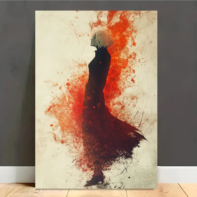 Abstract Woman & Re Watercolor Print 100% Australian Made 40x60cm Stretched Canvas Ready to Hang